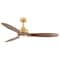 Vaxcel Curtiss Satin Brass Mid-Century Modern MCM Wood Propeller Ceiling Fan with LED Light Kit and Remote F0097 - alternate 1